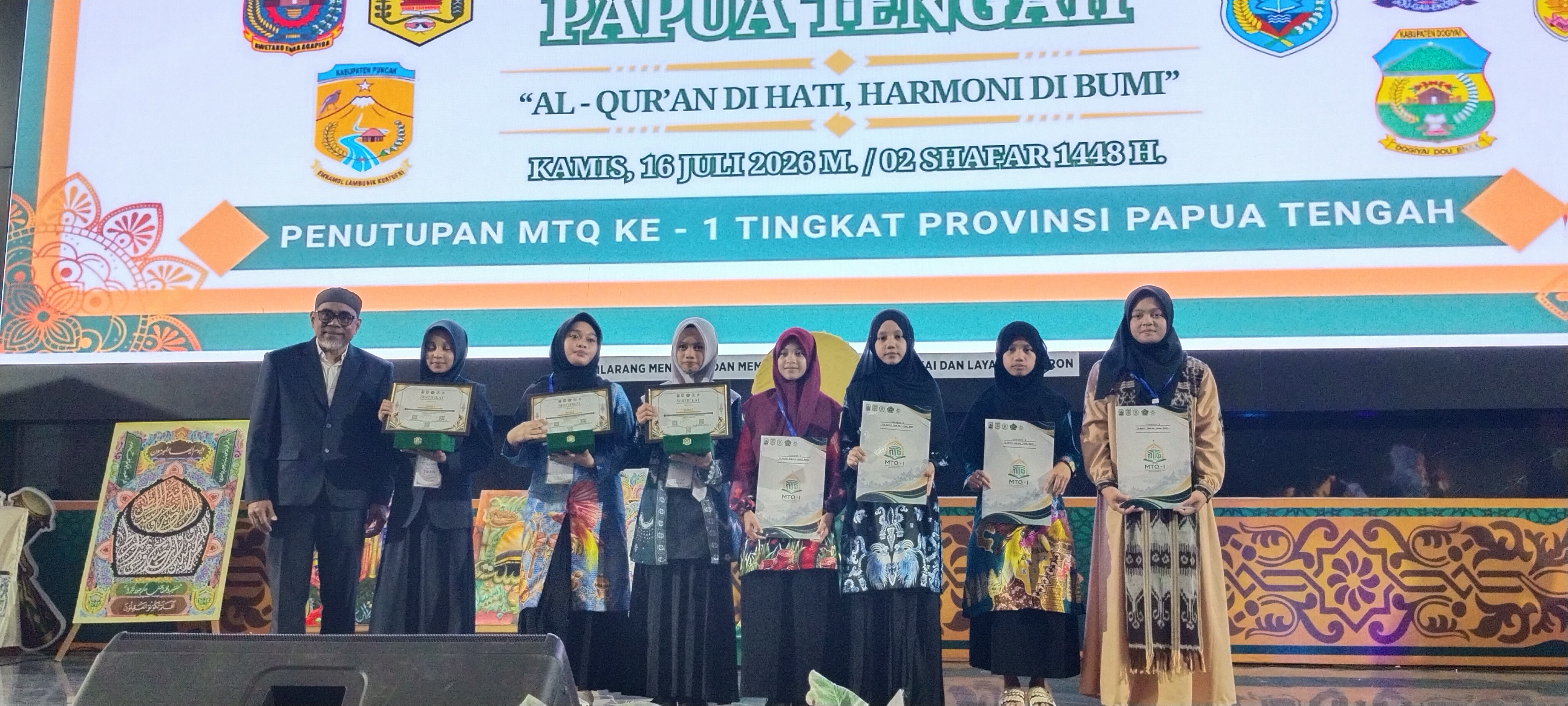 MTQ I Papua Tengah Ditutup, Mimika Dominasi Prestasi dan Raih Juara Umum