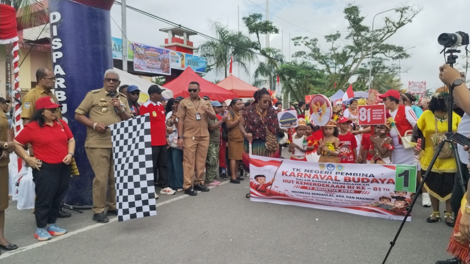 HUT RI ke-81, 130 Pelajar Meriahkan Karnaval Budaya di Mimika